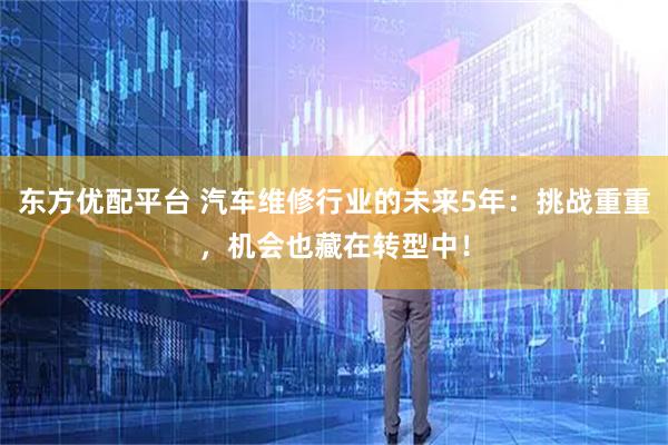 东方优配平台 汽车维修行业的未来5年：挑战重重，机会也藏在转型中！