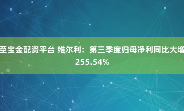 至宝金配资平台 维尔利：第三季度归母净利同比大增255.54%