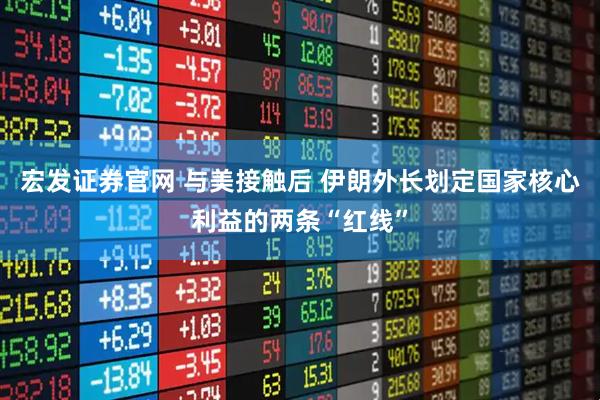 宏发证券官网 与美接触后 伊朗外长划定国家核心利益的两条“红线”